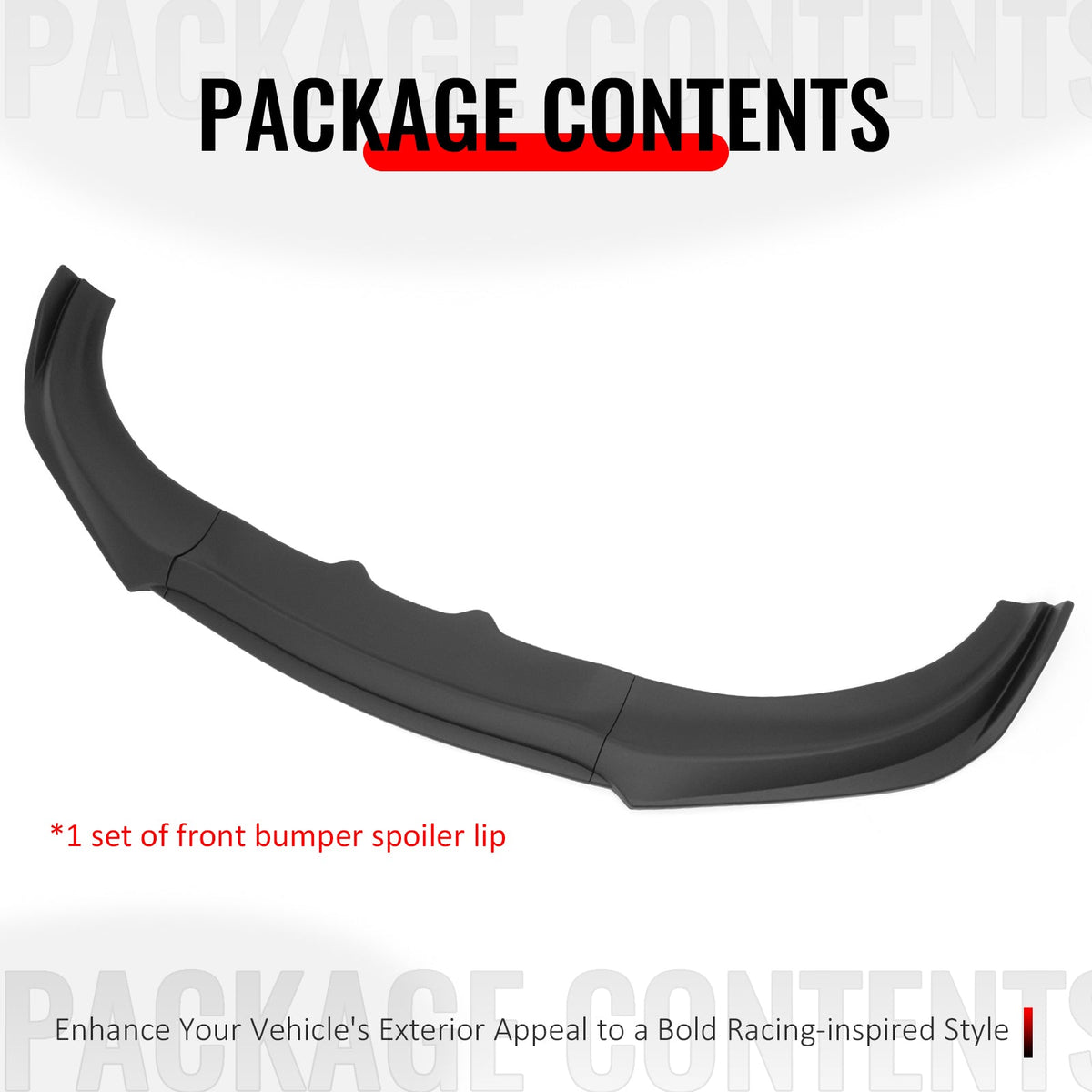 2015-2023 Dodge Charger IKON V2 Style Matte Black Front Bumper Lip PP 3PCS