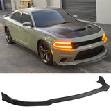 2015-2023 Dodge Charger V4 A Style Matte Black Front Bumper Lip ABS