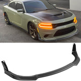 2015-2023 Dodge Charger V4 B Style Matte Black Front Bumper Lip ABS