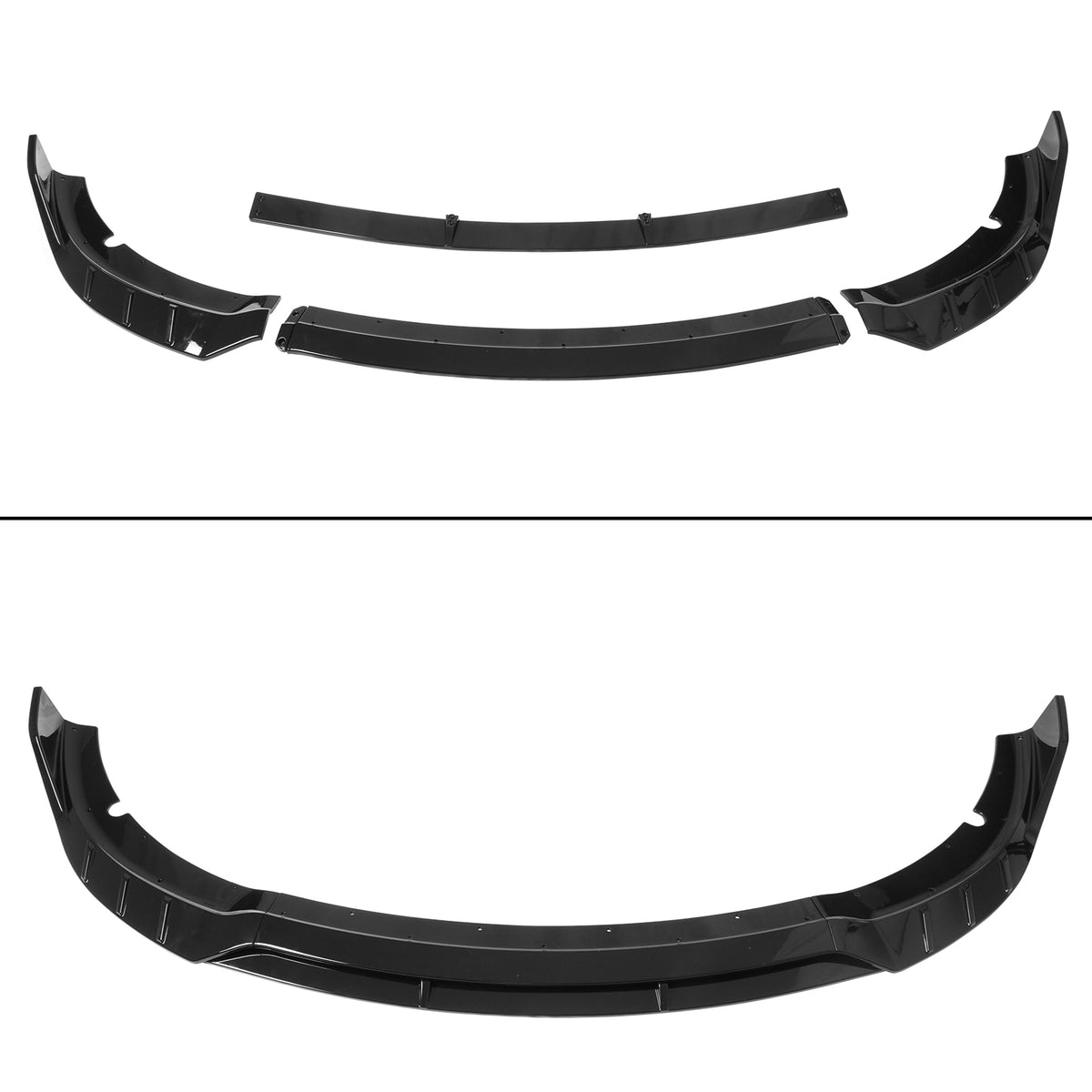 2015-2023 Dodge Charger V6 B Style Gloss Black Front Bumper Lip ABS