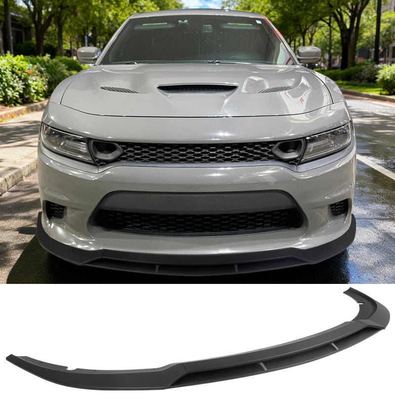 2015-2023 Dodge Charger V7 B Style Matte Black Front Bumper Lip ABS