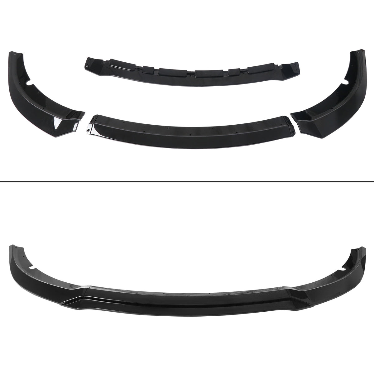 2015-2023 Dodge Charger V7 C Style Gloss Black Front Bumper Lip ABS