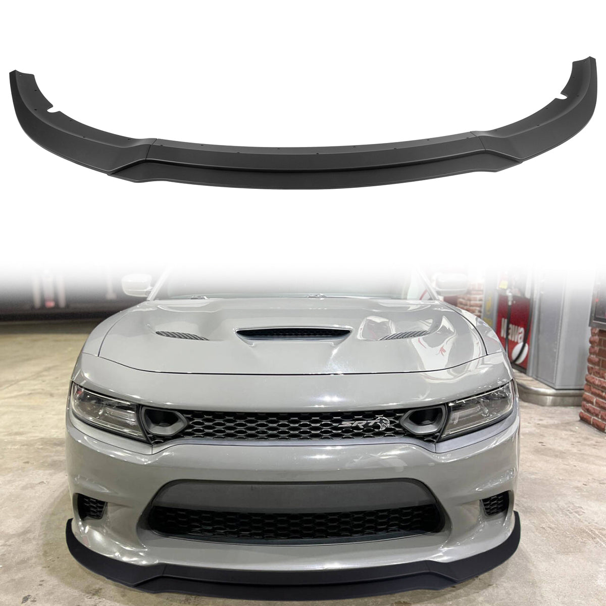 2015-2023 Dodge Charger V7 C Style Matte Black Front Bumper Lip ABS