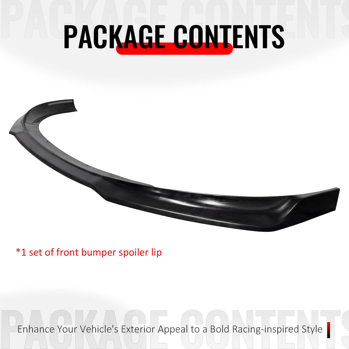 2013-2016 Dodge Dart IKCS Style Unpainted Black Front Bumper Lip PU 3PCS