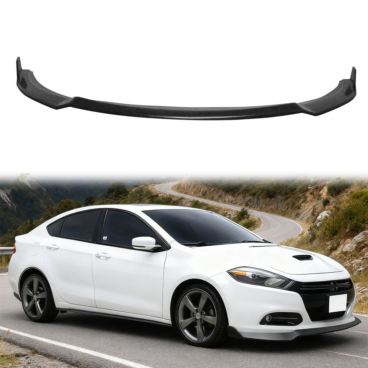 2013-2016 Dodge Dart IKS Style Front Bumper Lip Spoiler Unpainted PU