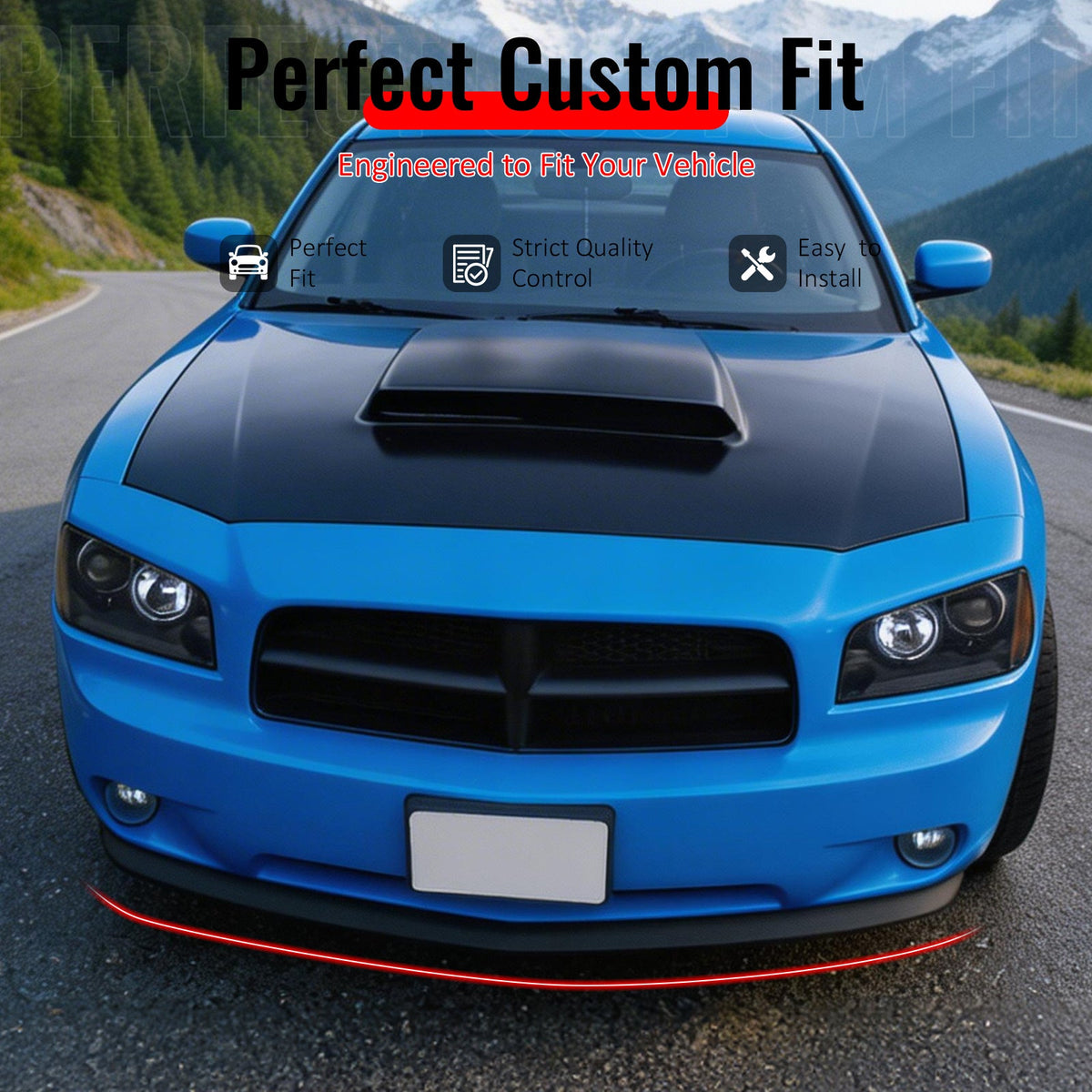 2006-2010 Dodge Charger OE Style Unpainted Front Bumper Lip Spoiler PU