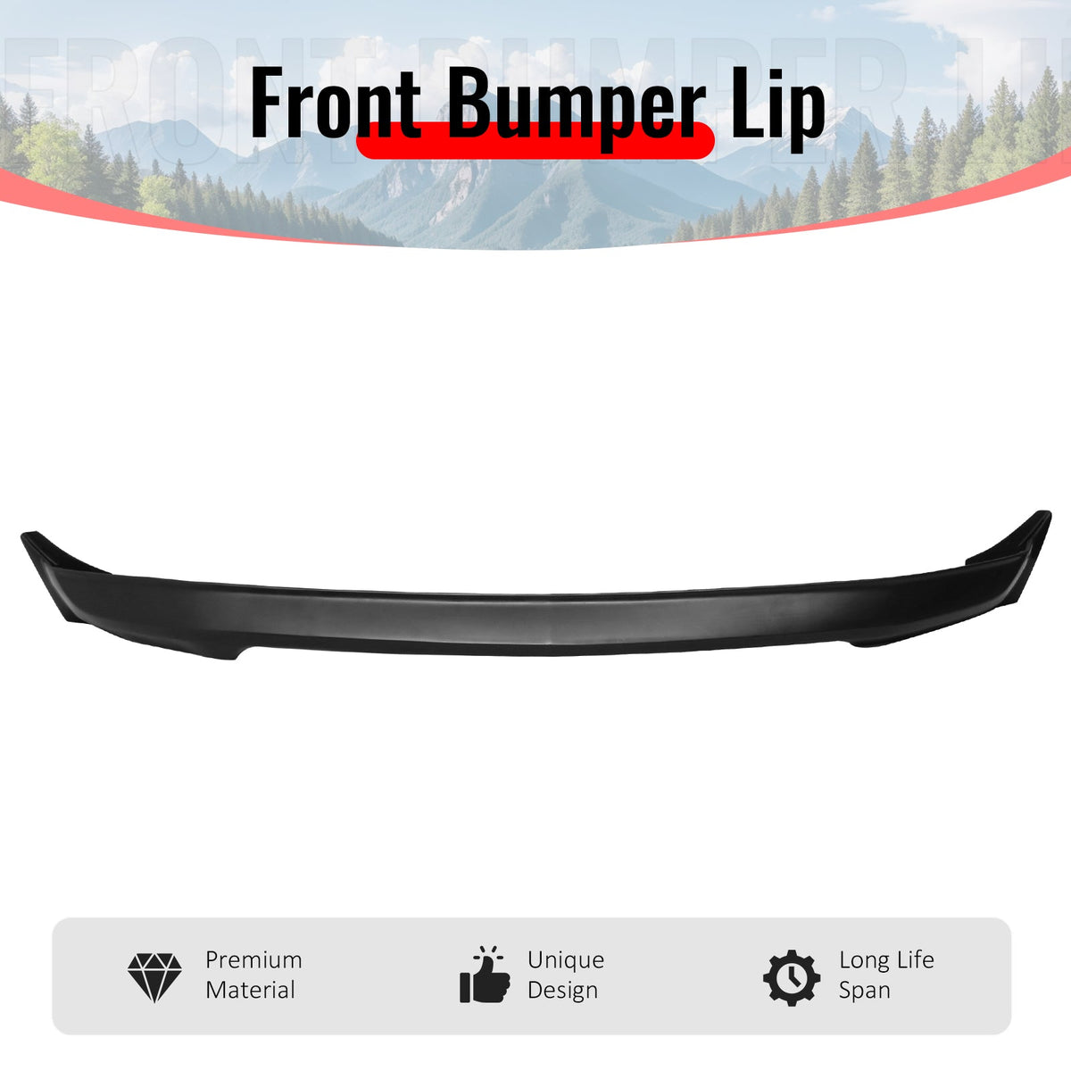 2005-2009 Ford Mustang V6 3C Style Unpainted Front Bumper Lip Chin PU