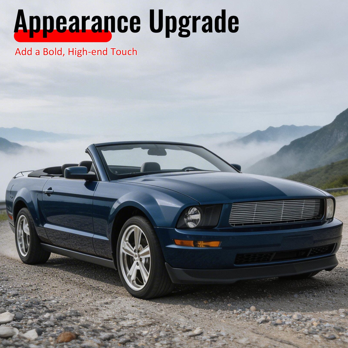 2005-2009 Ford Mustang V6 3C Style Unpainted Front Bumper Lip Chin PU