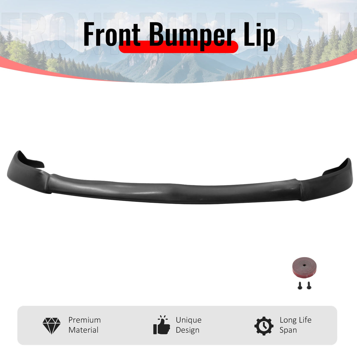2005-2009 Ford Mustang V8 GT CV2 Style Unpainted Front Bumper Lip PU