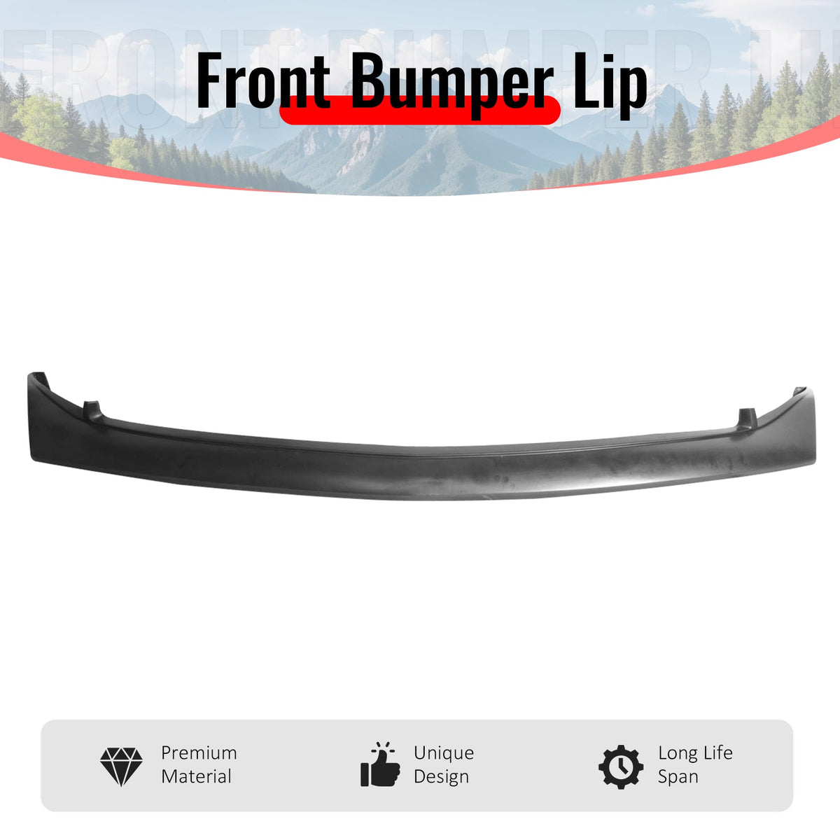 2010-2012 Ford Mustang V8 B2 Style Unpainted Front Bumper Lip Chin PU