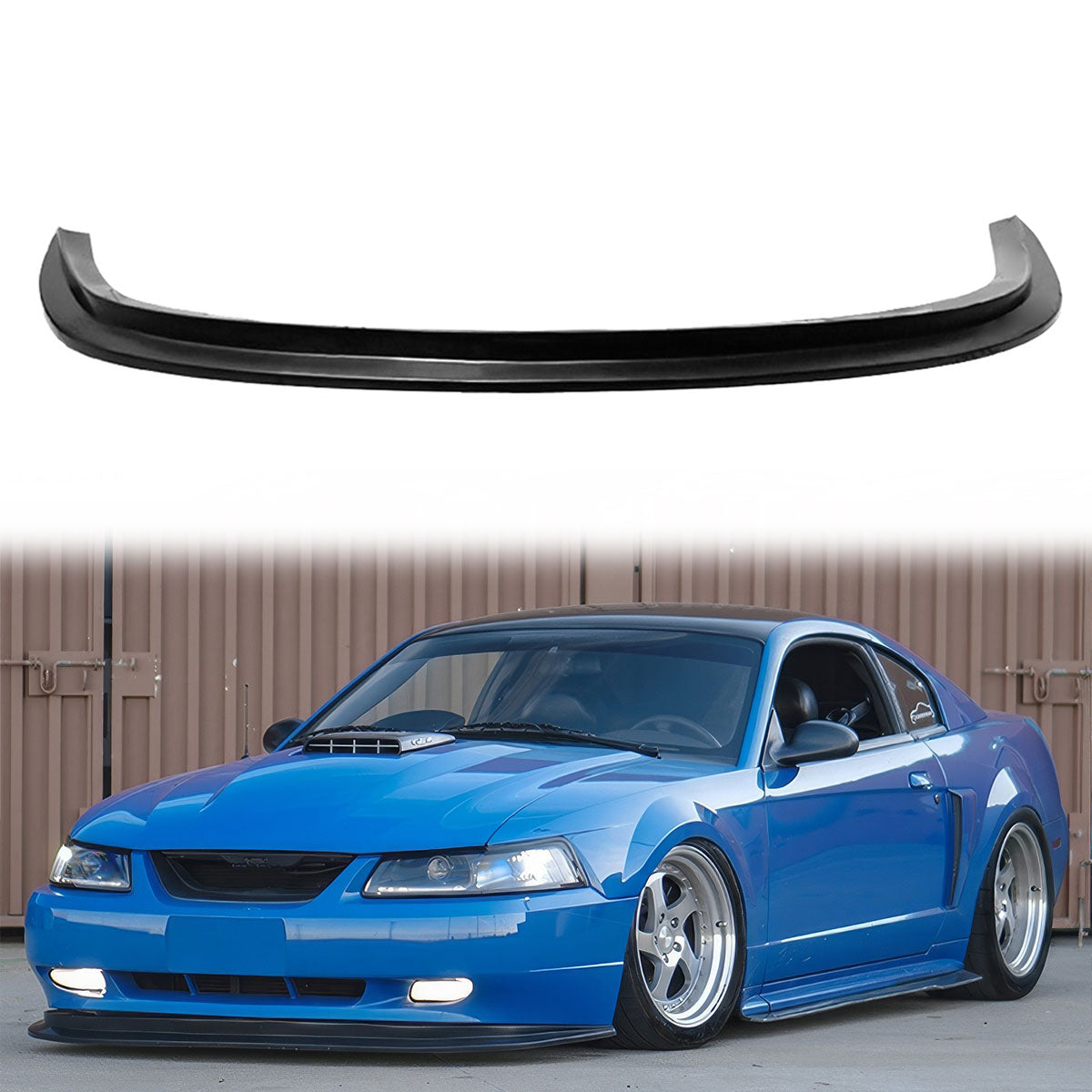 1999-2004 Ford Mustang MDA Style Unpainted Black Front Lip SplitterPU