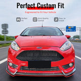 2014-2019 Ford Fiesta ST & ST Line 3PCS Front Lower Bumper Lip Air Dam Chin Spoiler Splitter IKON Style Painted Carbon Fiber Print ABS Plastic