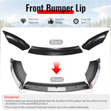 2014-2019 Ford Fiesta ST & ST Line 3PCS Front Lower Bumper Lip Air Dam Chin Spoiler Splitter IKON Style Painted Carbon Fiber Print ABS Plastic