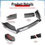 2014-2019 Ford Fiesta ST & ST Line 3PCS Front Lower Bumper Lip Air Dam Chin Spoiler Splitter IKON Style Painted Carbon Fiber Print ABS Plastic