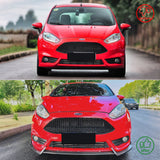 2014-2019 Ford Fiesta ST & ST Line 3PCS Front Lower Bumper Lip Air Dam Chin Spoiler Splitter IKON Style Painted Carbon Fiber Print ABS Plastic