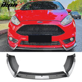 2014-2019 Ford Fiesta ST & ST Line 3PCS Front Lower Bumper Lip Air Dam Chin Spoiler Splitter IKON Style Painted Carbon Fiber Print ABS Plastic