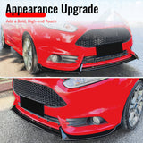 2014-2019 Ford Fiesta ST & ST Line 3PCS Front Lower Bumper Lip Air Dam Chin Spoiler Splitter IKON Style Painted Gloss Black ABS Plastic