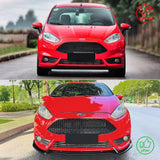 2014-2019 Ford Fiesta ST & ST Line 3PCS Front Lower Bumper Lip Air Dam Chin Spoiler Splitter IKON Style Painted Gloss Black ABS Plastic