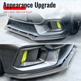 2016-2018 Ford Focus RS 3PCS Front Lower Bumper Lip Air Dam Chin Spoiler Splitter IKON Style Painted Carbon Fiber Print ABS Plastic