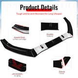 2016-2018 Ford Focus RS 3PCS Front Lower Bumper Lip Air Dam Chin Spoiler Splitter IKON Style Painted Gloss Black ABS Plastic