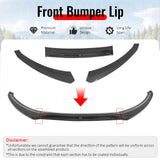 2015-2018 Ford Focus Sedan & Hatchback IKON Style Front Bumper Lip Lower Spoiler 3PCS Carbon Fiber Print PP