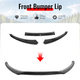 2015-2018 Ford Focus Sedan & Hatchback IKON Style Front Bumper Lip Lower Spoiler 3PCS Gloss Black PP