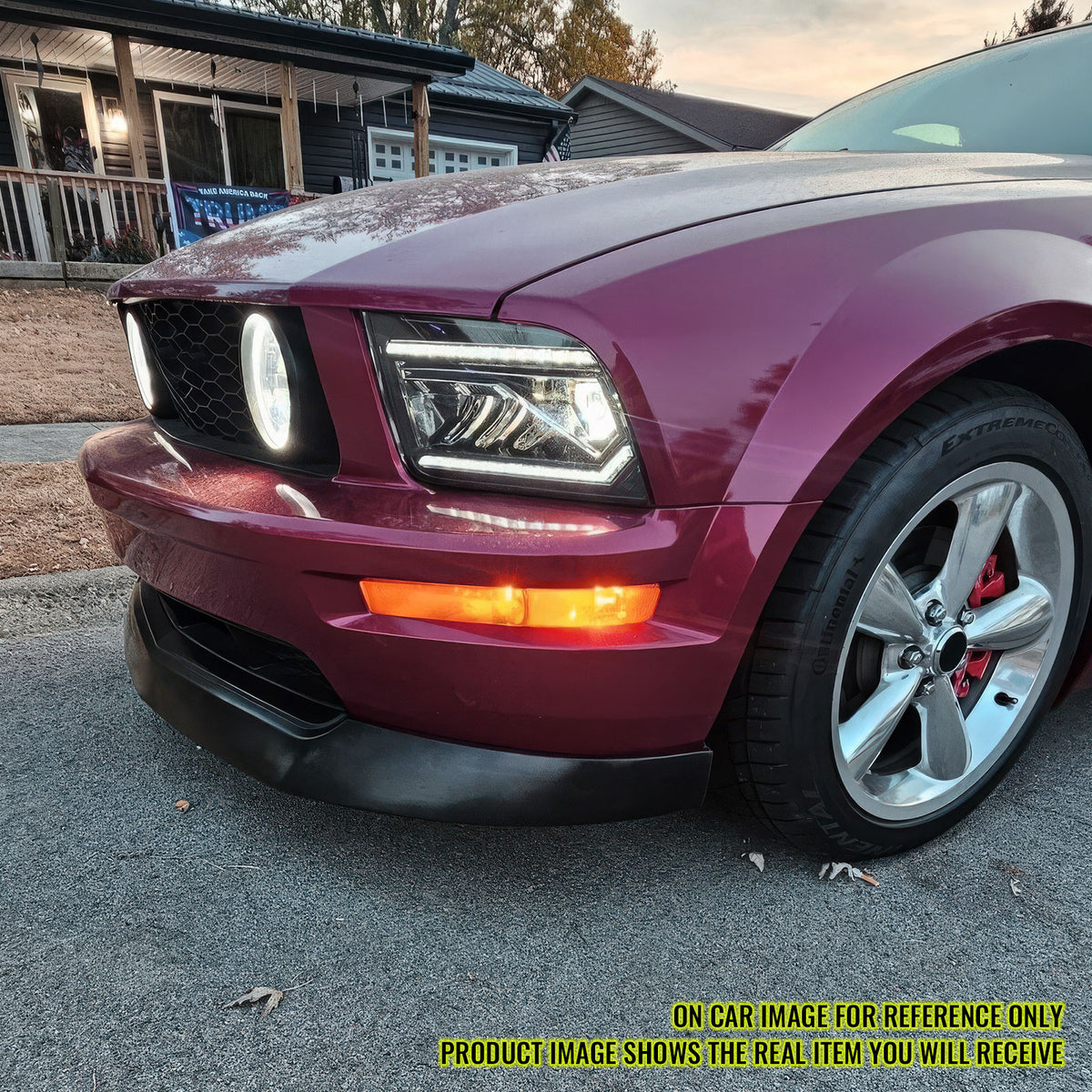 2005-2009 Ford Mustang GT V8 Front Bumper Lip Matte Black Spoiler 1PC
