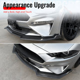 2018-2023 Ford Mustang Ecoboost & GT 3PCS Front Lower Bumper Lip Air Dam Chin Spoiler Splitter IKON Style Painted Carbon Fiber Print ABS Plastic