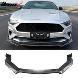 2018-2023 Ford Mustang Ecoboost & GT 3PCS Front Lower Bumper Lip Air Dam Chin Spoiler Splitter IKON Style Painted Carbon Fiber Print ABS Plastic