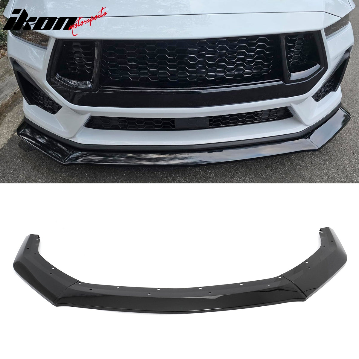 2024-2026 Ford Mustang DH Handling Gloss Black Front Bumper Lip PP 3PC