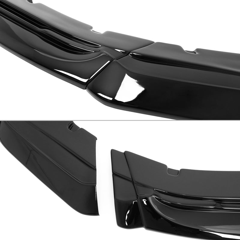 2024-2026 Ford Mustang IKON Style Front Bumper Lip Gloss Black ABS 3PC
