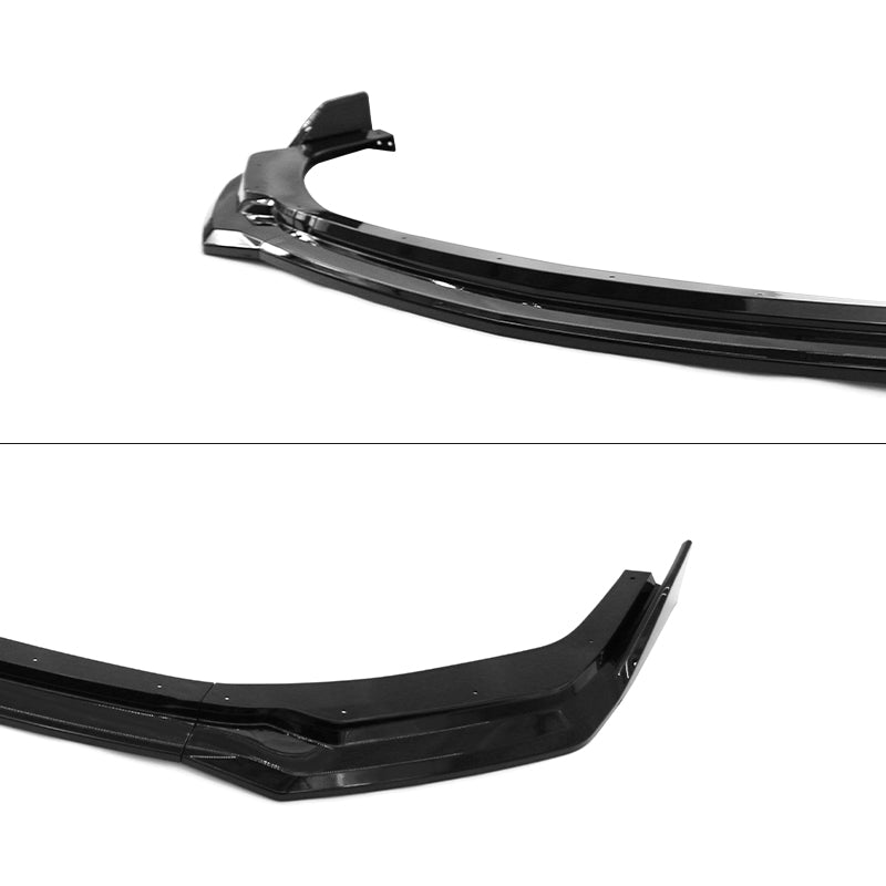 2024-2026 Ford Mustang Front Bumper Lip 3PC Gloss Black ABS Spoiler
