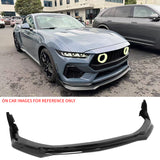 2024-2026 Ford Mustang Front Bumper Lip 5PC Gloss Black ABS Spoiler