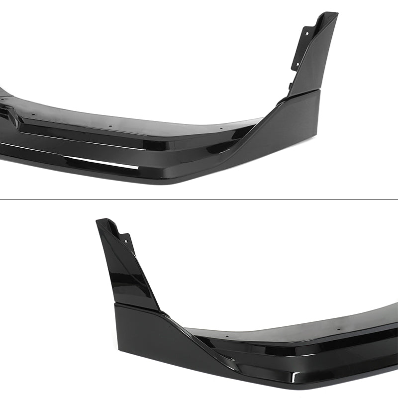 2024-2026 Ford Mustang Front Bumper Lip 5PC Gloss Black ABS Spoiler