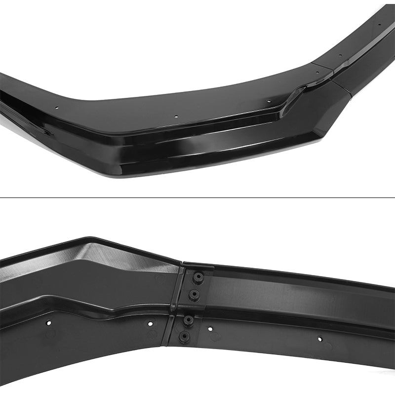 2024-2026 Ford Mustang Front Bumper Lip 5PC Gloss Black ABS Spoiler