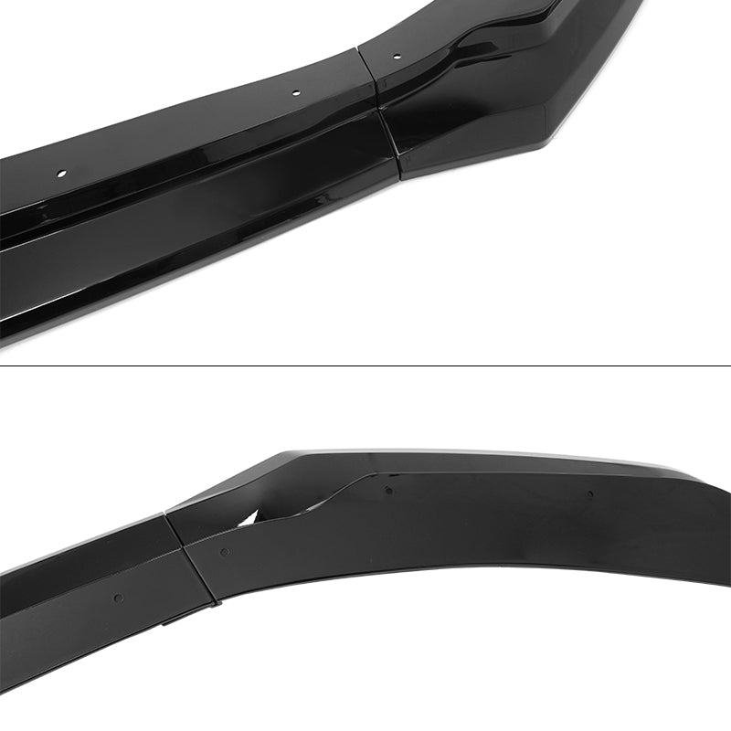 2024-2026 Ford Mustang Front Bumper Lip 5PC Gloss Black ABS Spoiler