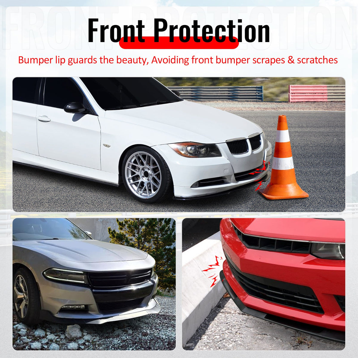 1988-1991 Honda Civic CS Style Unpainted Front Bumper Lip Spoiler PU