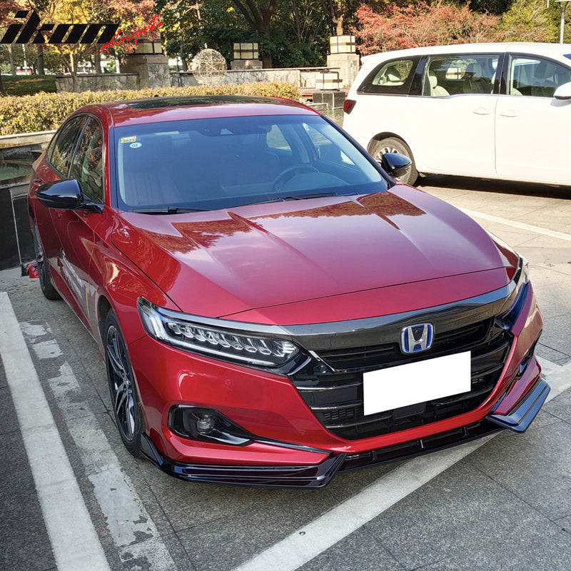 2021-2022 Honda Accord IKON V1 Style Front Bumper Lip Spoiler 3PCS PP