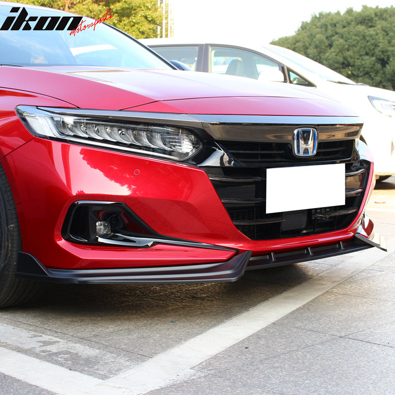 2021-2022 Honda Accord IKON V1 Style Front Bumper Lip Spoiler 3PCS PP