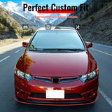 2006-2008 Honda Civic Coupe 2-Door 3PCS Front Lower Bumper Lip Air Dam Chin Spoiler Splitter Unpainted Black Polyurethane PU