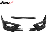 2006-2008 Honda Civic Coupe 2-Door 3PCS Front Lower Bumper Lip Air Dam Chin Spoiler Splitter Unpainted Black Polyurethane PU
