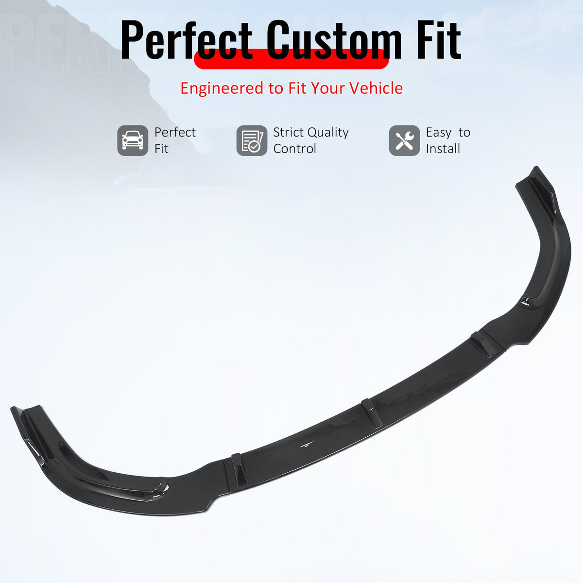 2006-2008 Honda Civic Sedan GT Style Front Bumper Lip Lower Spoiler 3PCS Gloss Black PP