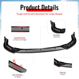 2006-2008 Honda Civic Sedan IKON Style Front Bumper Lip Spoiler Gloss Black PP 3PCS