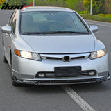 2006-2008 Honda Civic Sedan IKON Style Front Bumper Lip Spoiler Gloss Black PP 3PCS