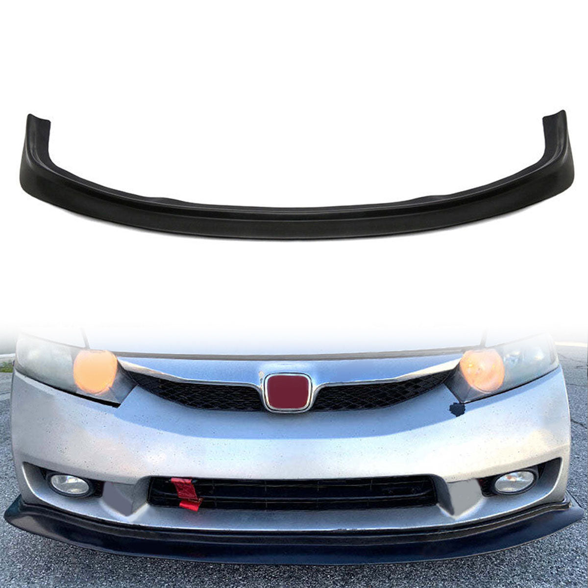 Front Bumper Lip for Honda Civic FG2 2009-2011 IKON DP Style Unpainted PU