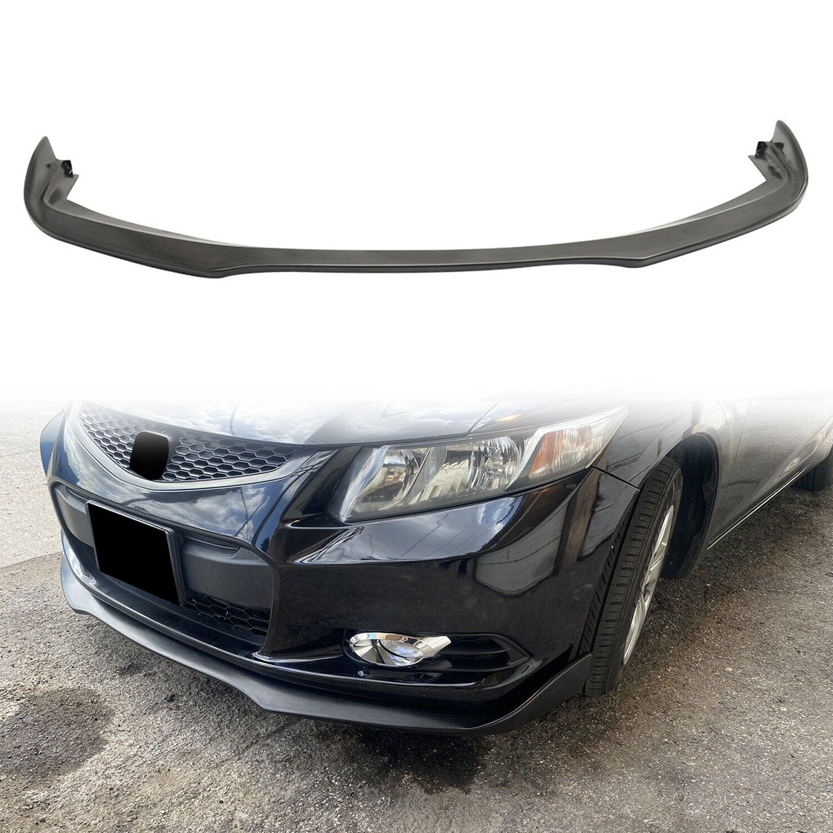 Front Bumper Lip for Honda Civic Coupe 2012-2013 CS Style Unpainted PU