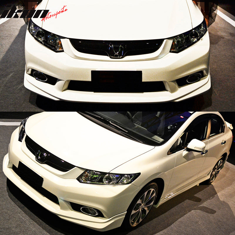 2012 Honda Civic 4Dr Sedan JDM MD Style Front Bumper Lip Spoiler PU