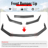 2013-2015 Honda Civic Sedan GT Style Front Bumper Lip Lower Spoiler 3PCS Carbon Fiber Print PP