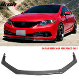 2013-2015 Honda Civic Sedan GT Style Front Bumper Lip Lower Spoiler 3PCS Carbon Fiber Print PP