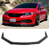 2013-2015 Honda Civic Sedan GT Style Front Bumper Lip Lower Spoiler 3PCS Gloss Black PP